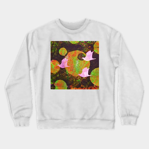 Three Cosmic Birds Digitally Altered Version of Original Work 14 Crewneck Sweatshirt by Heatherian